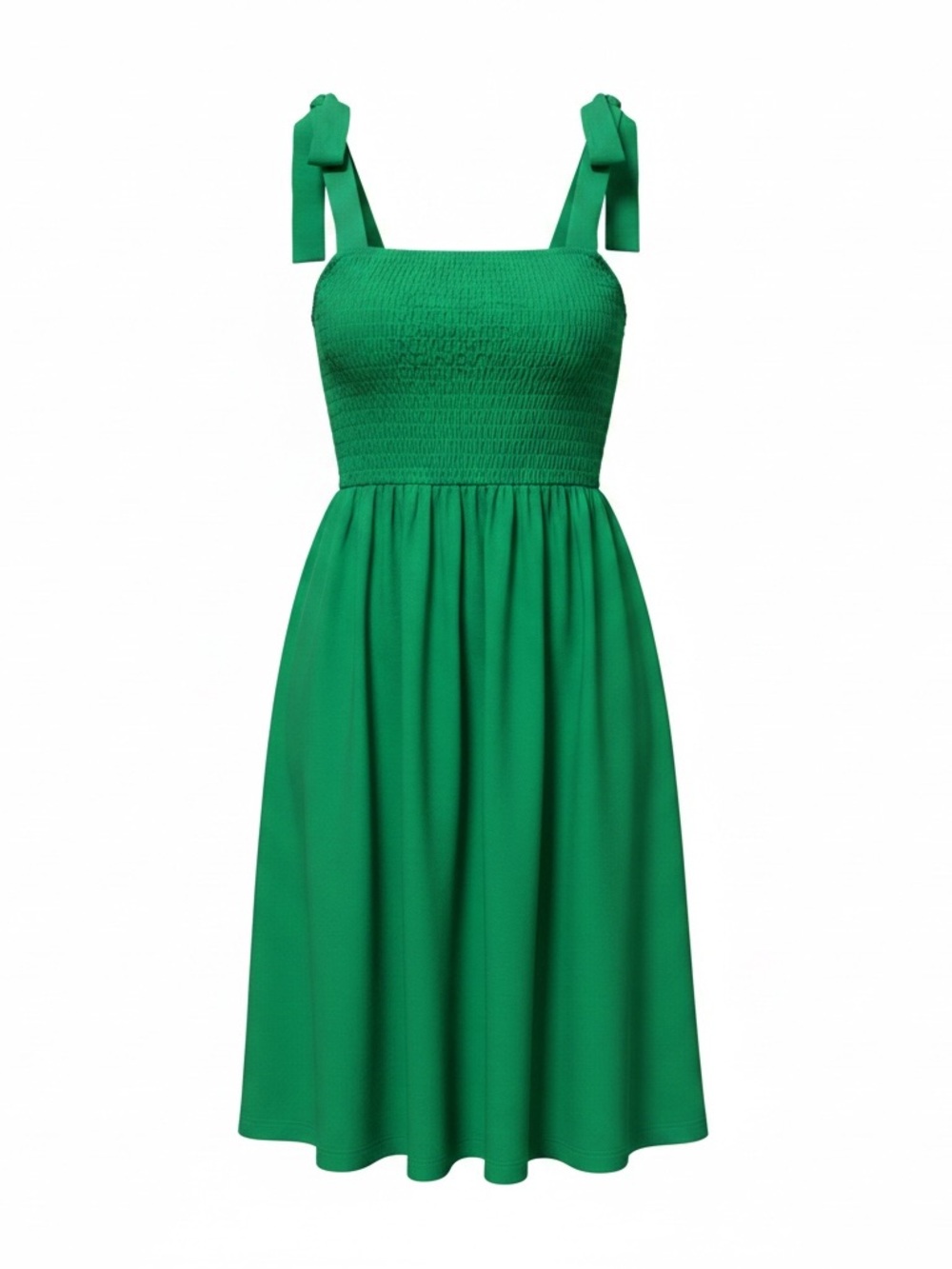Monteau Emerald Tie-Shoulder Midi Sheath Dress